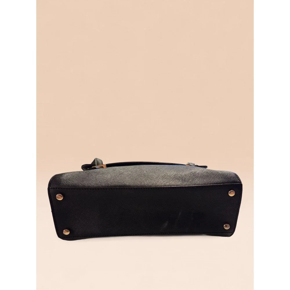 Kate‎ Spade New York Black Saffiano Leather Shoulder Bag Flap Satchel Handbag